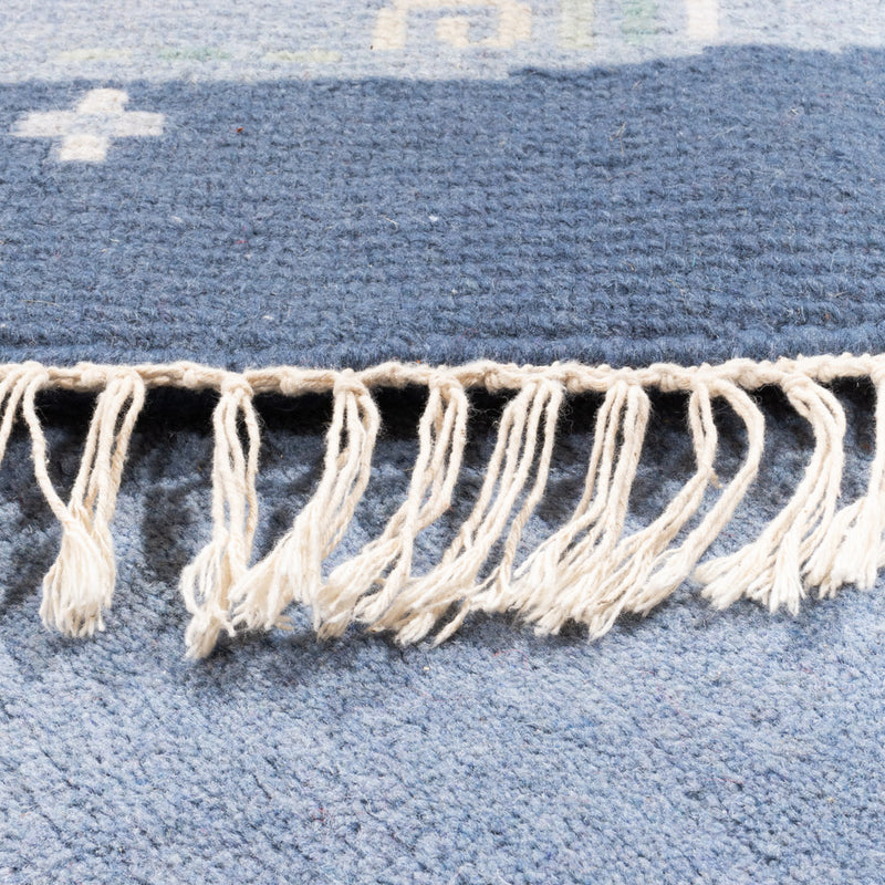 Dywan z Nepalu okrągły  - 197 x 197 cm - niebieski