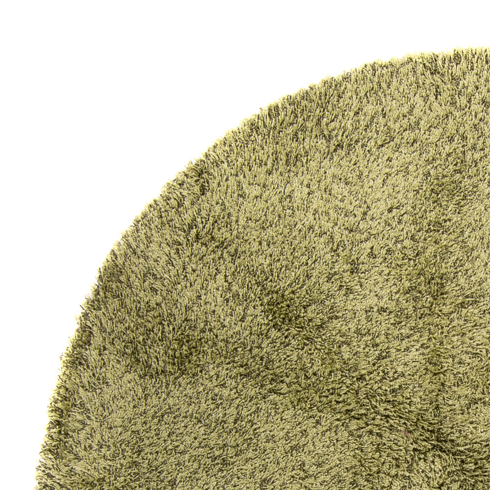 Dywan o wysokim runie okrągły  - 200 x 200 cm - oliwkowa zieleń