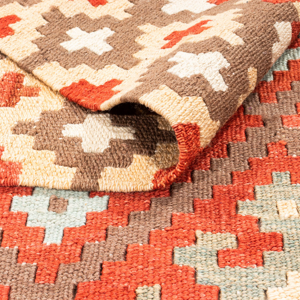 Biegacz Dywan Kelim - Splash - 203 x 110 cm - czerwony