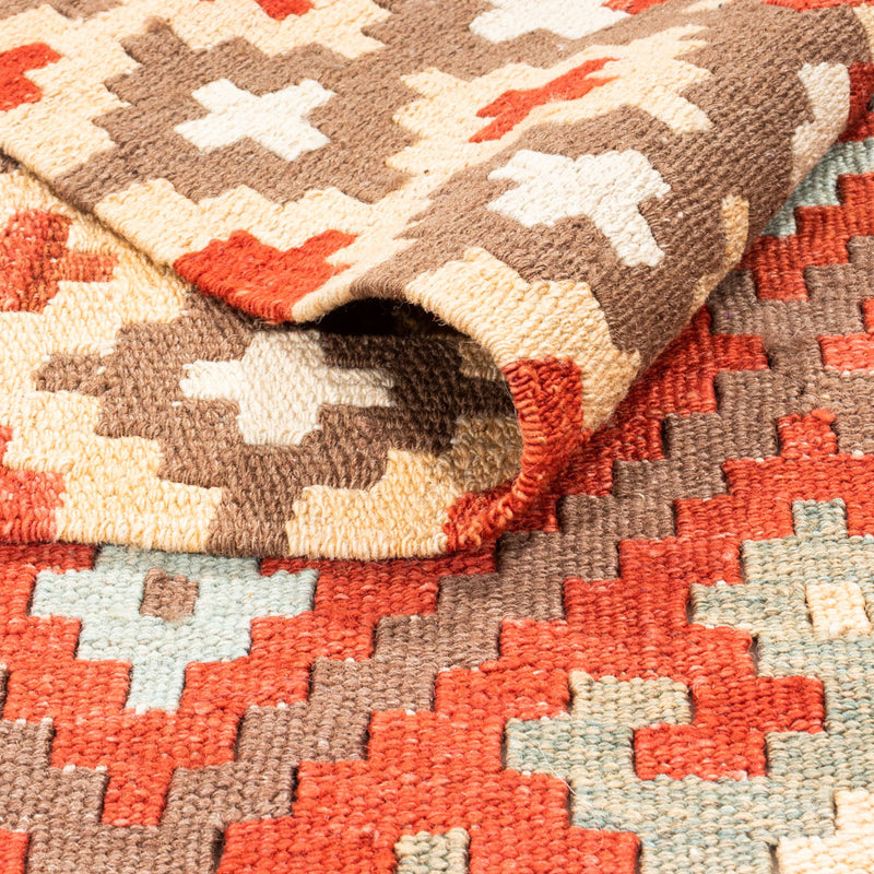 Biegacz Dywan Kelim - Splash - 203 x 110 cm - czerwony