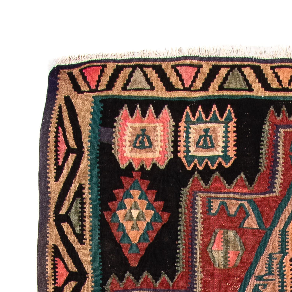 Biegacz Dywan Kelim - Stary - 300 x 140 cm - wielokolorowy