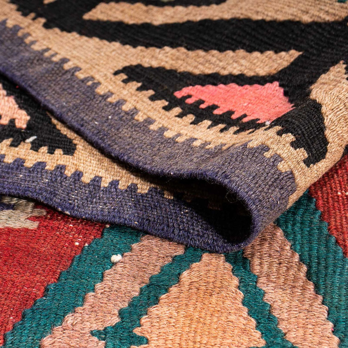 Biegacz Dywan Kelim - Stary - 300 x 140 cm - wielokolorowy