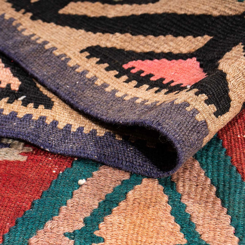 Biegacz Dywan Kelim - Stary - 300 x 140 cm - wielokolorowy