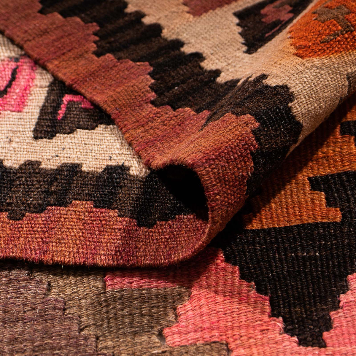 Biegacz Dywan Kelim - Stary - 265 x 135 cm - wielokolorowy