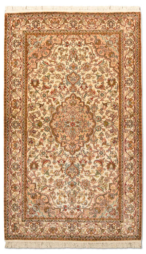 Jedwabny dywan - Kashmir Silk - 164 x 94 cm - beżowy