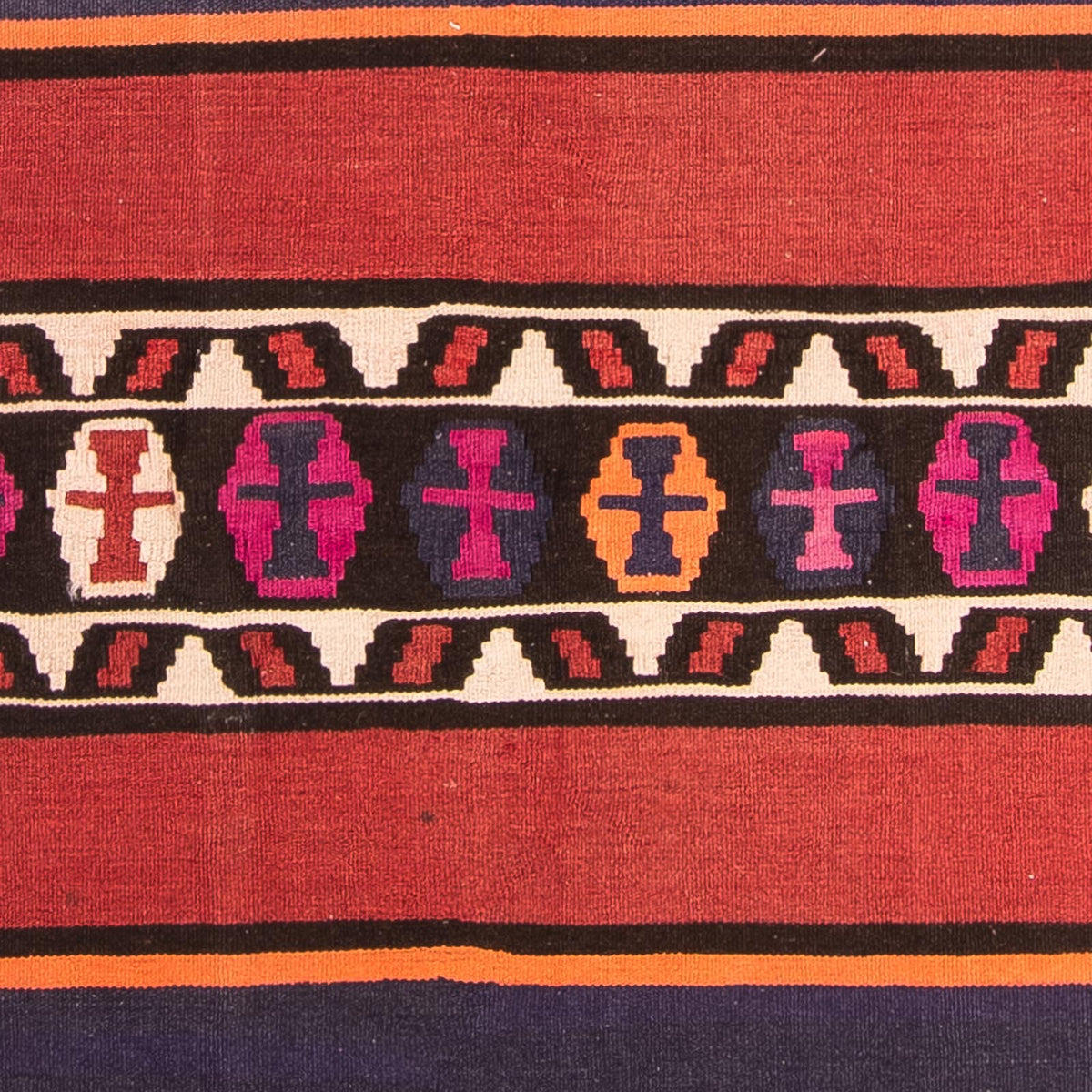 Biegacz Dywan Kelim - Stary - 380 x 135 cm - wielokolorowy