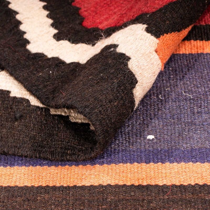 Biegacz Dywan Kelim - Stary - 380 x 135 cm - wielokolorowy