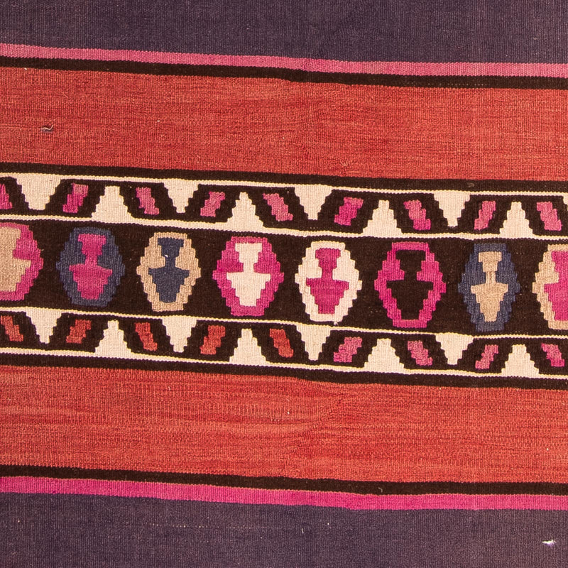 Biegacz Dywan Kelim - Stary - 380 x 140 cm - wielokolorowy