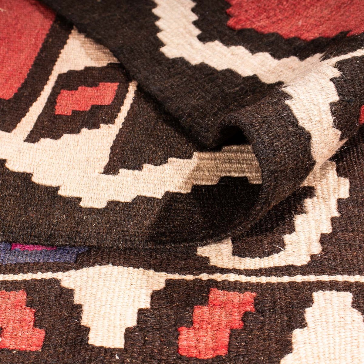 Biegacz Dywan Kelim - Stary - 380 x 140 cm - wielokolorowy