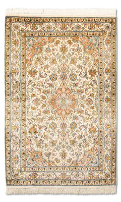 Jedwabny dywan - Kashmir Silk - 95 x 62 cm - beżowy
