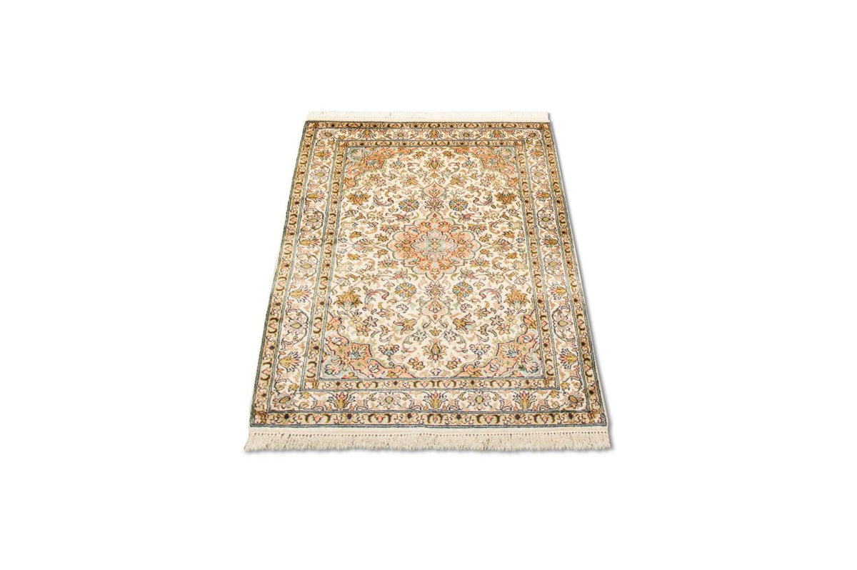 Jedwabny dywan - Kashmir Silk - 95 x 62 cm - beżowy