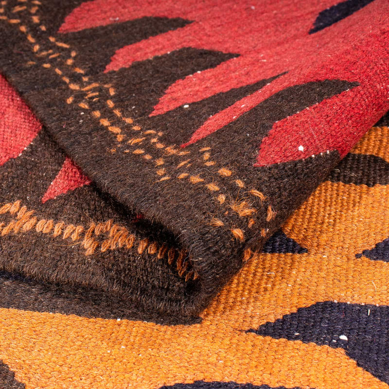 Biegacz Dywan Kelim - Stary - 395 x 150 cm - wielokolorowy