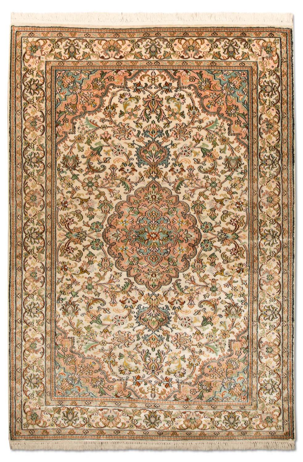 Jedwabny dywan - Kashmir Silk - 148 x 93 cm - beżowy