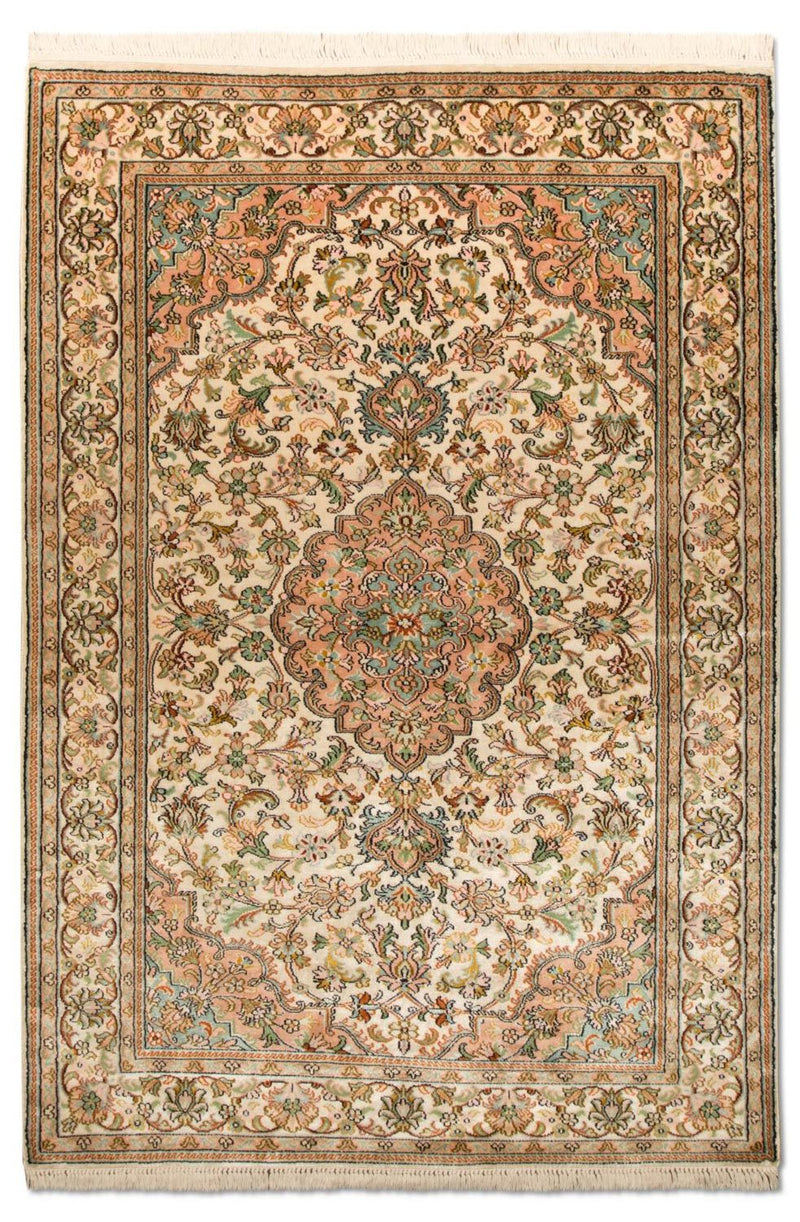 Jedwabny dywan - Kashmir Silk - 148 x 93 cm - beżowy