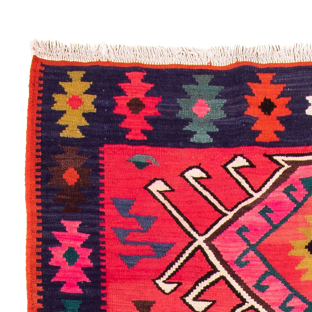 Dywan Kelim - Stary - 250 x 150 cm - wielokolorowy