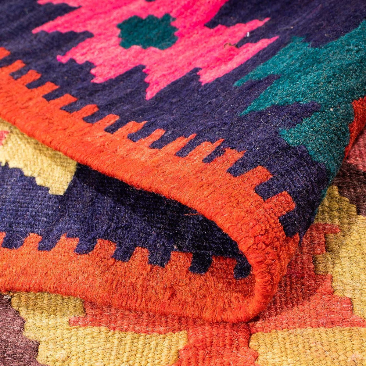 Dywan Kelim - Stary - 250 x 150 cm - wielokolorowy