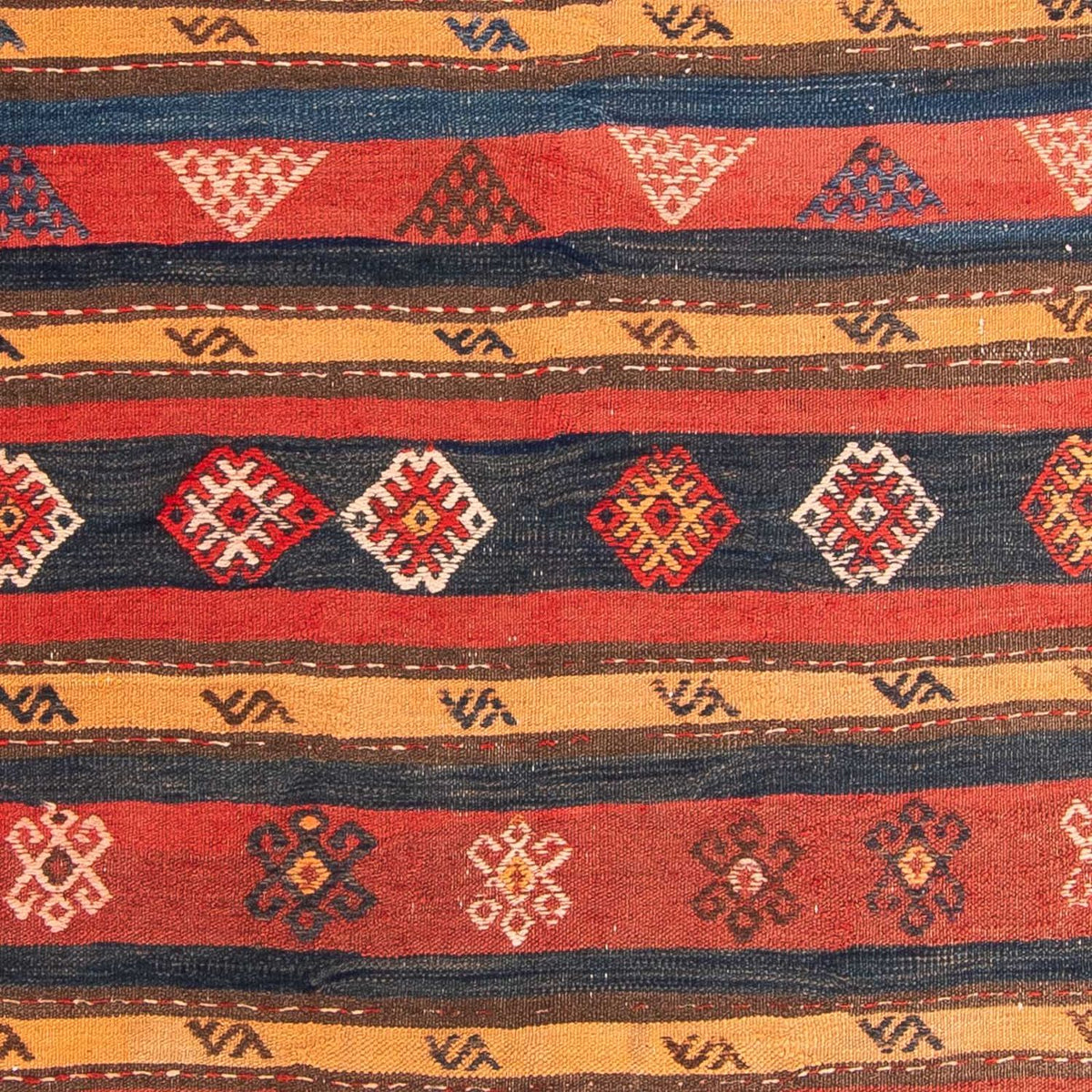 Biegacz Dywan Kelim - Stary - 400 x 150 cm - wielokolorowy