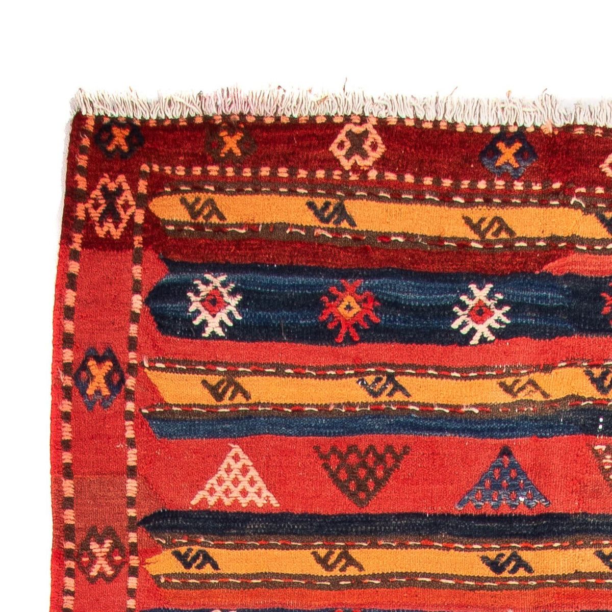 Biegacz Dywan Kelim - Stary - 400 x 150 cm - wielokolorowy