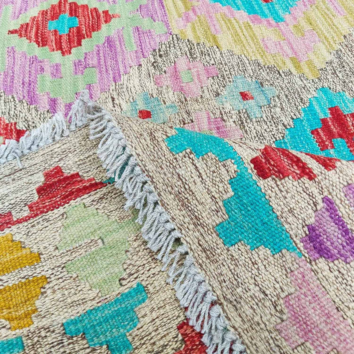 Dywan Kelim - Splash - 294 x 199 cm - wielokolorowy