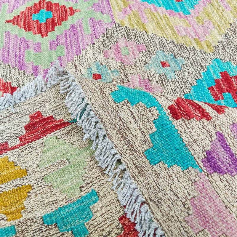 Dywan Kelim - Splash - 294 x 199 cm - wielokolorowy