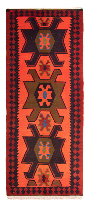 Biegacz Dywan Kelim - Stary - 335 x 150 cm - wielokolorowy