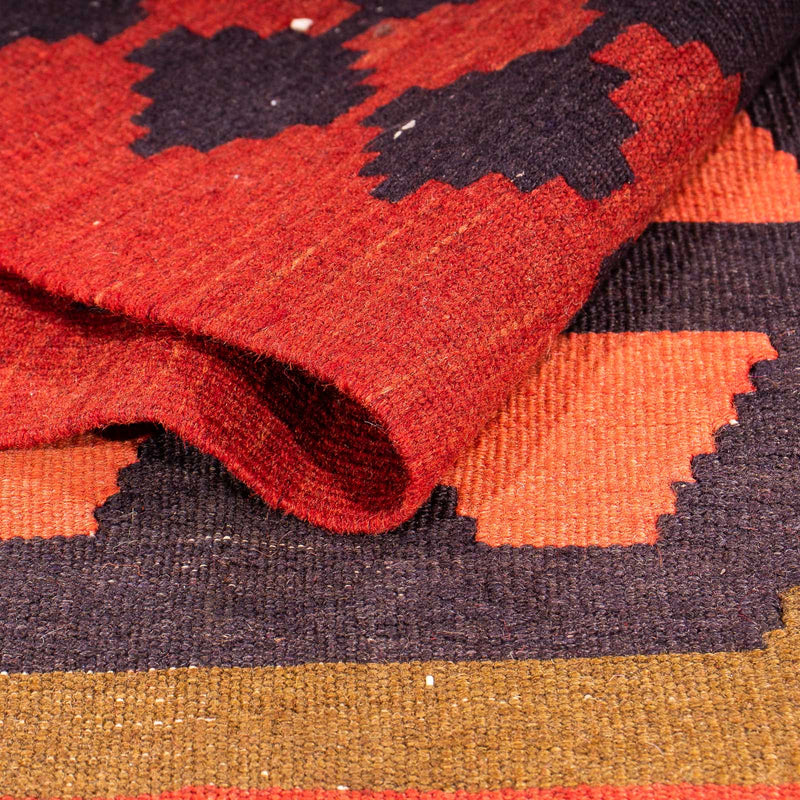 Biegacz Dywan Kelim - Stary - 335 x 150 cm - wielokolorowy