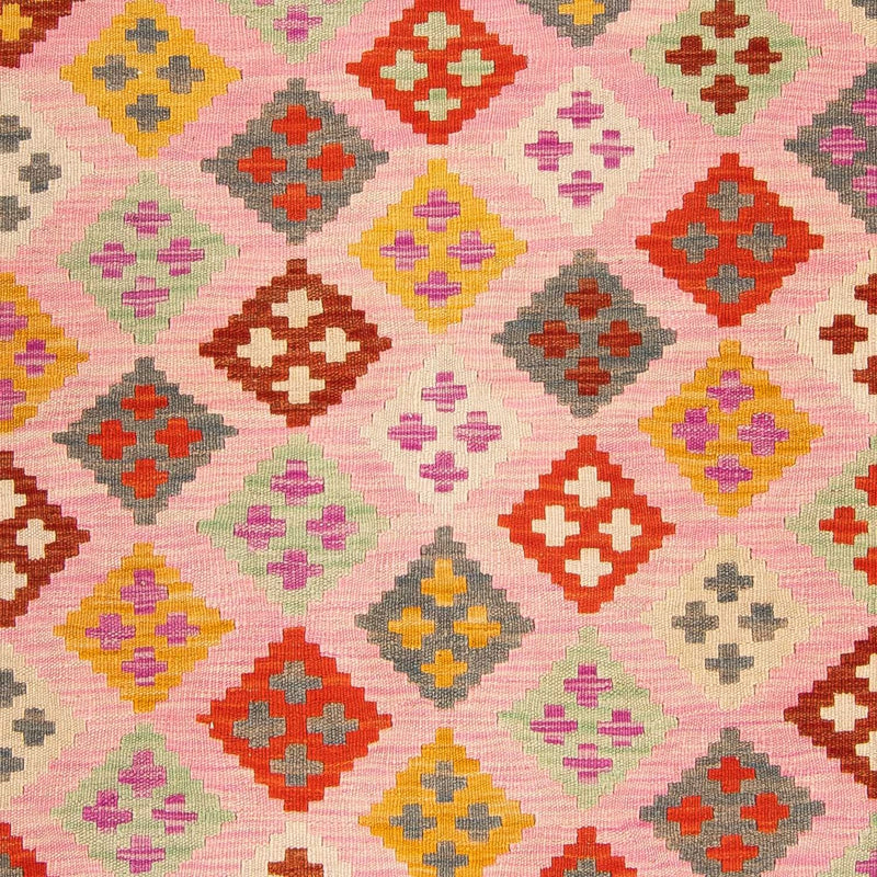 Dywan Kelim - Splash - 204 x 148 cm - różowy