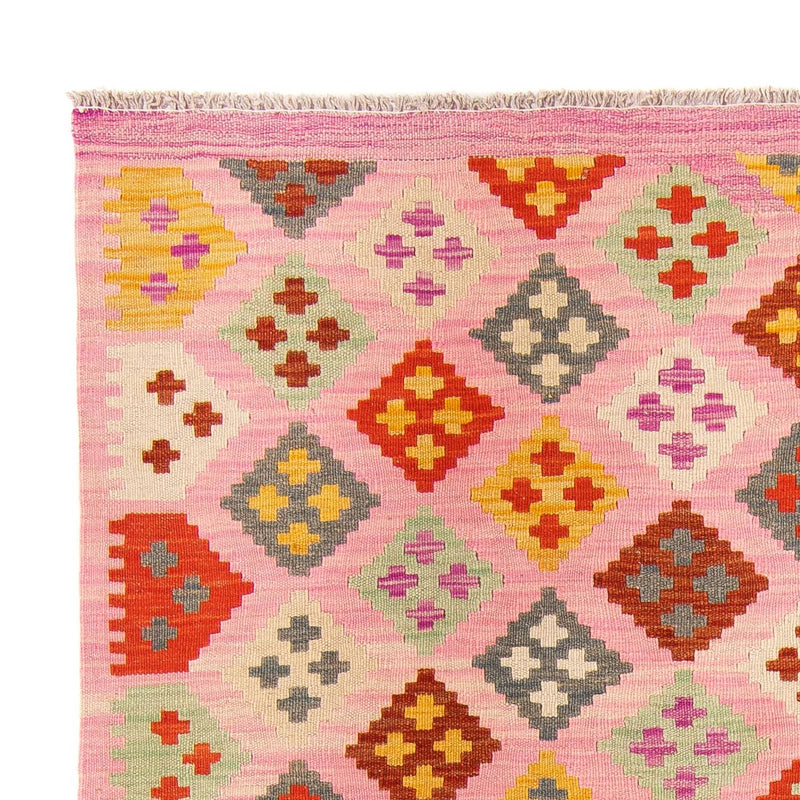 Dywan Kelim - Splash - 204 x 148 cm - różowy