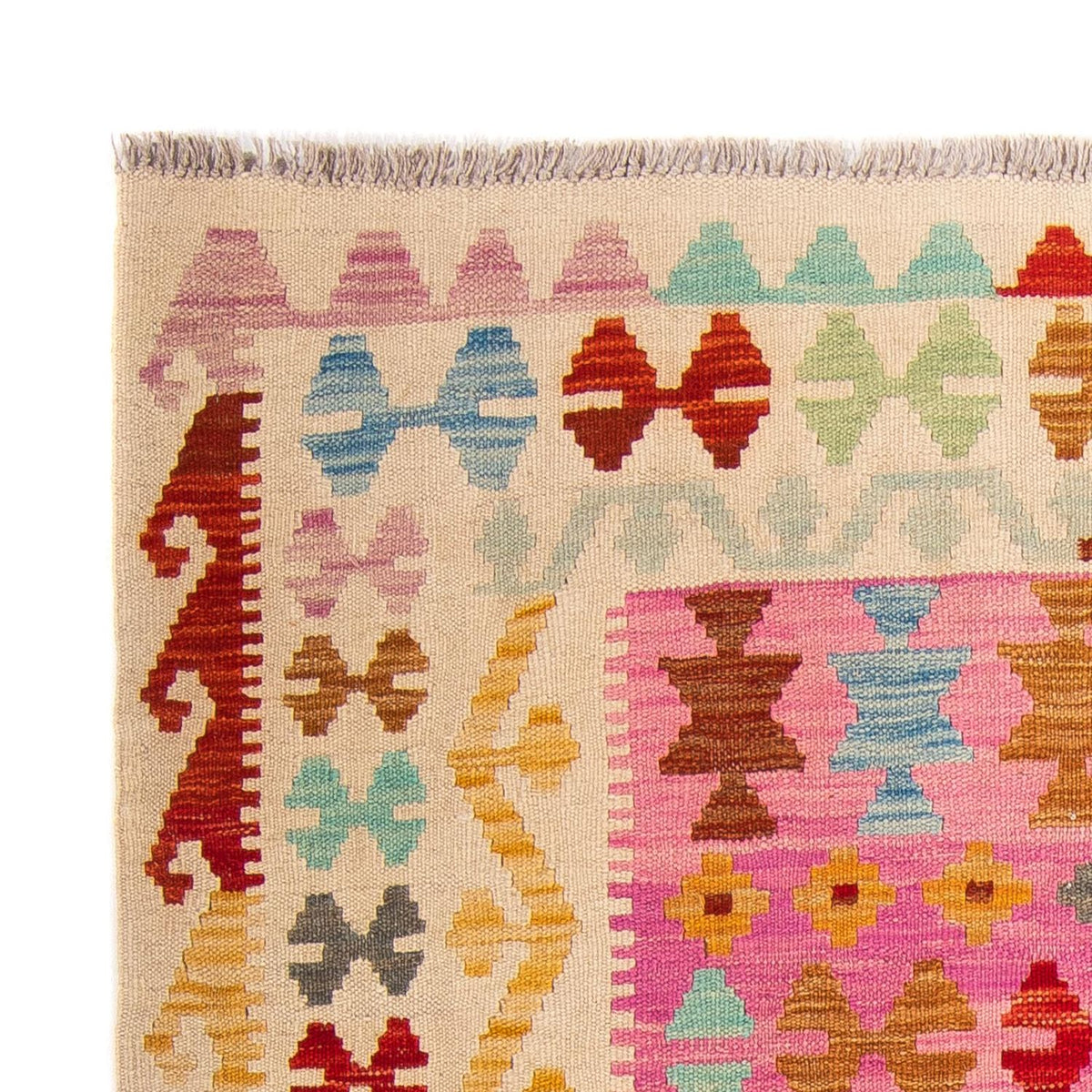 Dywan Kelim - Splash - 175 x 130 cm - różowy