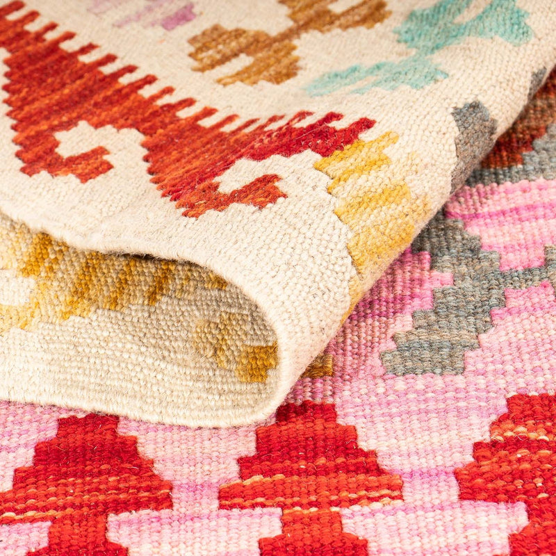 Dywan Kelim - Splash - 175 x 130 cm - różowy
