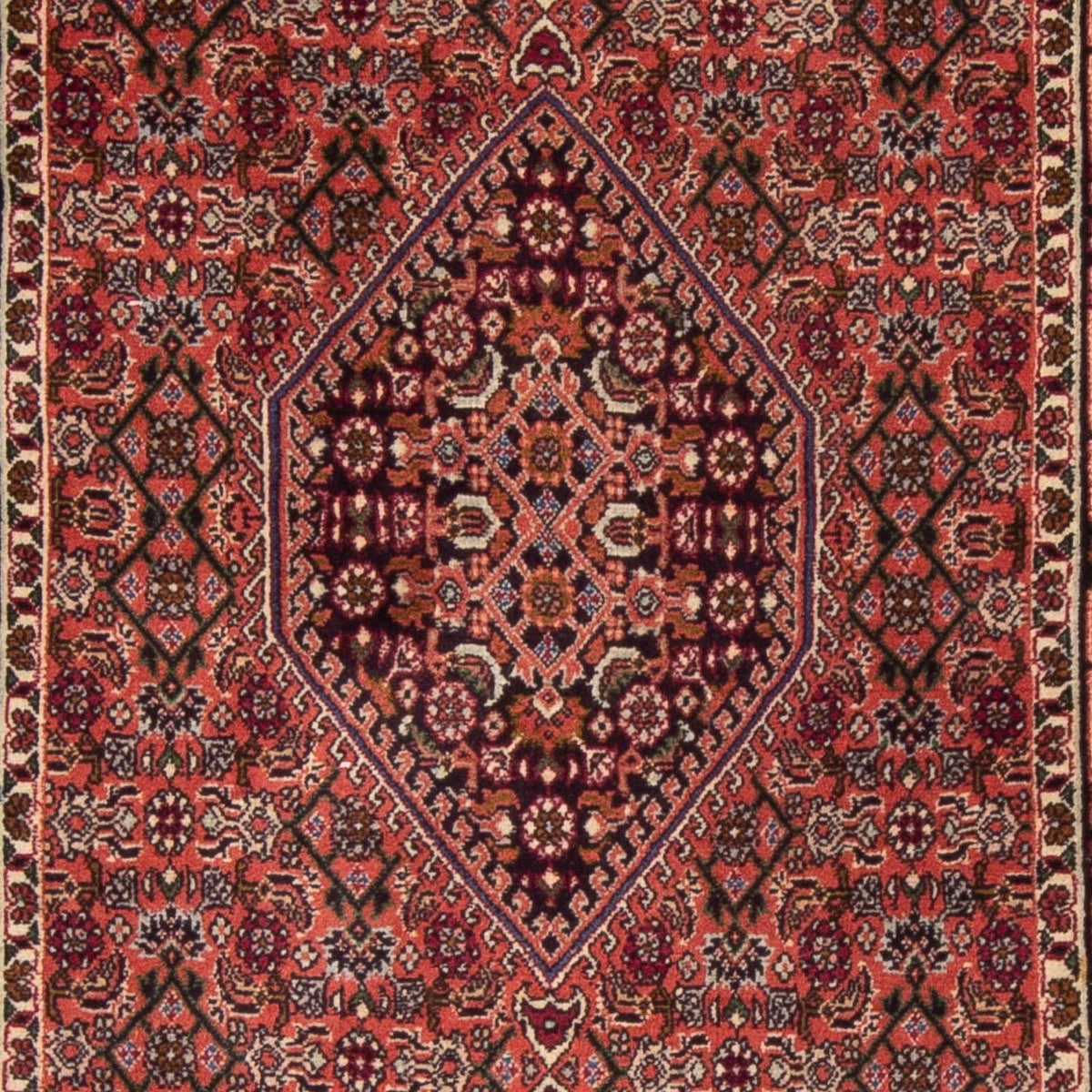 Biegacz Dywan perski - Bijar - 205 x 76 cm - ciemnoniebieski
