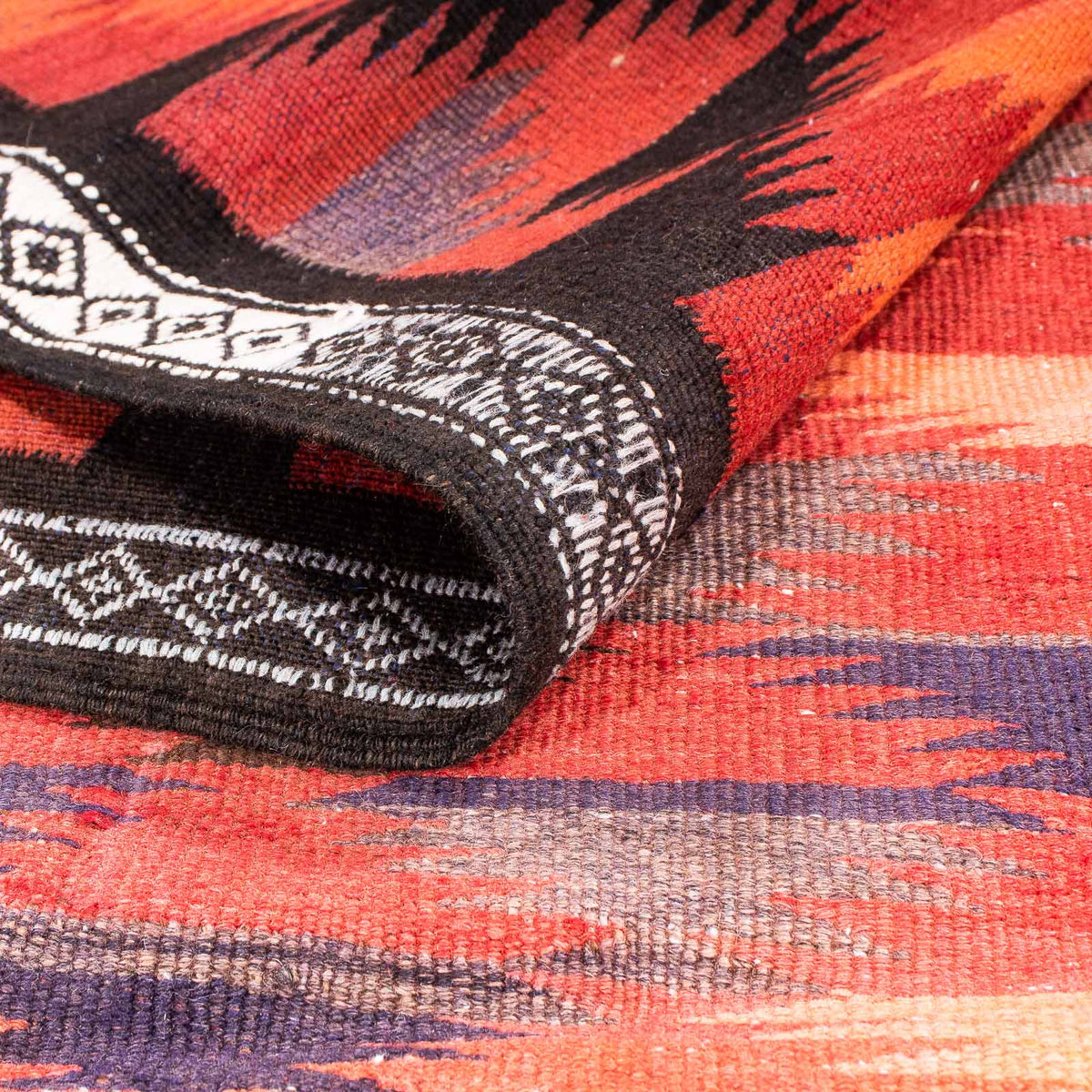 Biegacz Dywan Kelim - Stary - 365 x 148 cm - wielokolorowy