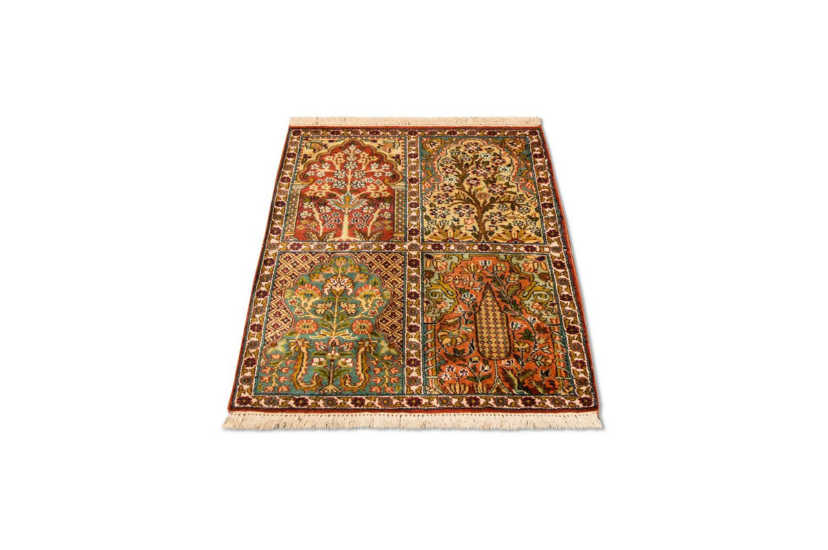 Jedwabny dywan - Kashmir Silk - 91 x 65 cm - wielokolorowy