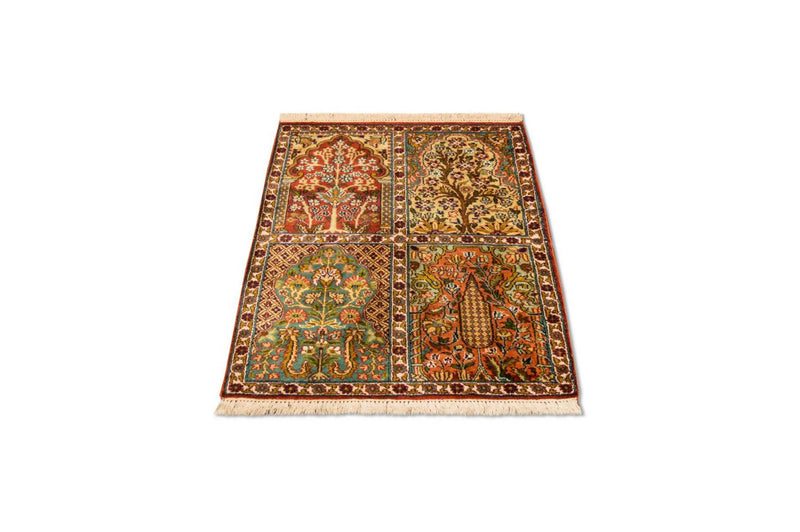 Jedwabny dywan - Kashmir Silk - 91 x 65 cm - wielokolorowy