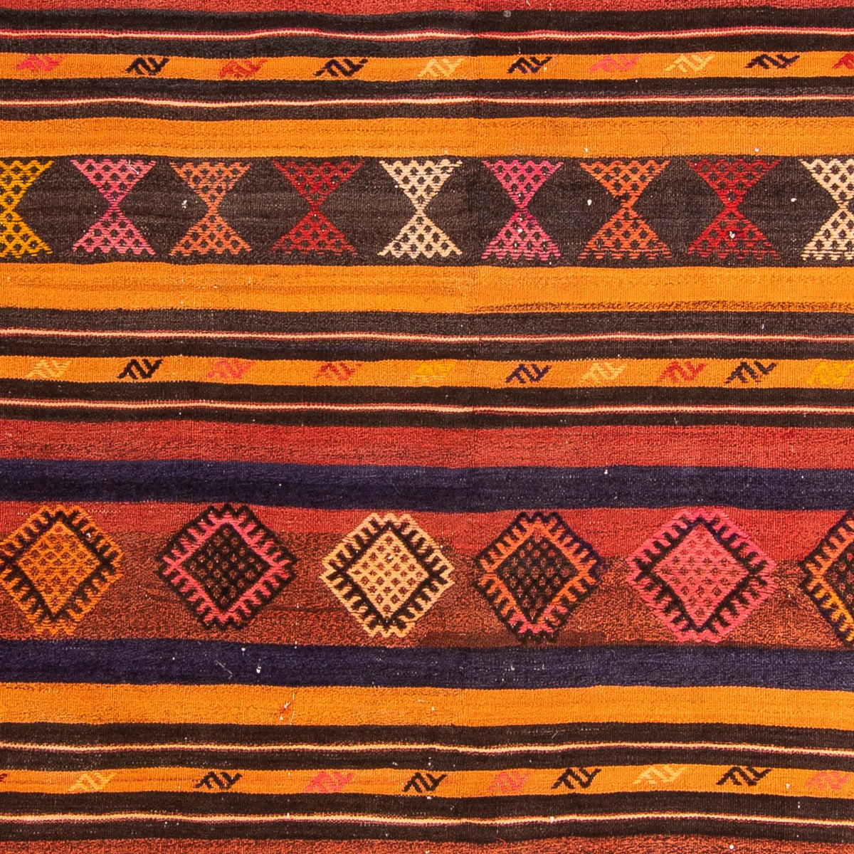 Biegacz Dywan Kelim - Stary - 340 x 170 cm - wielokolorowy