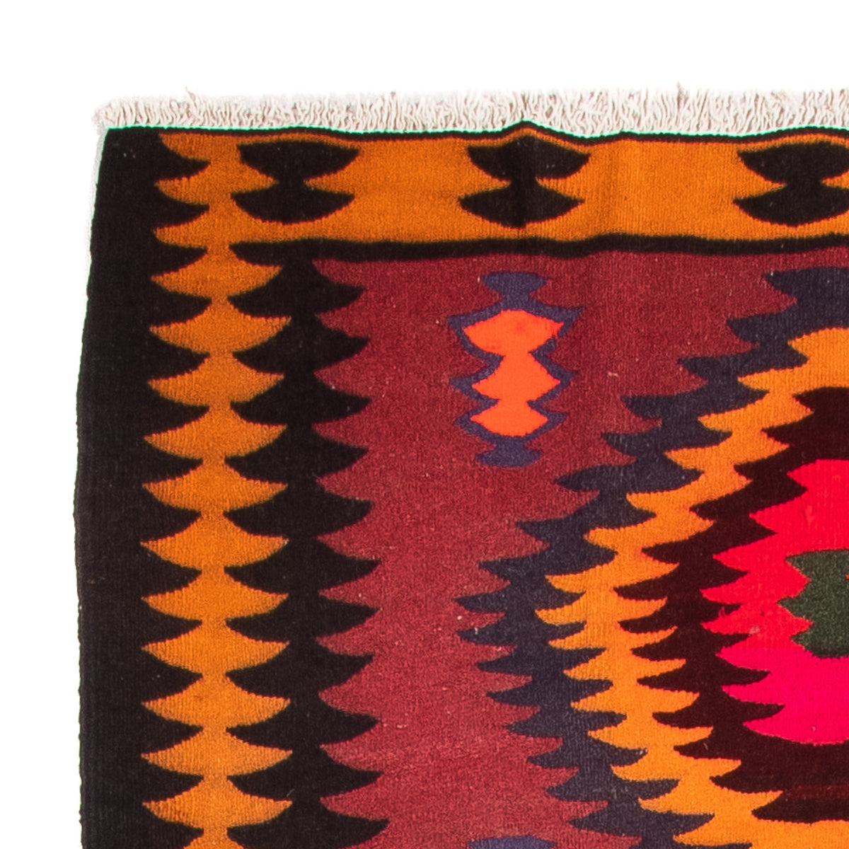 Biegacz Dywan Kelim - Stary - 350 x 130 cm - wielokolorowy