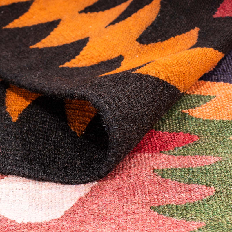 Biegacz Dywan Kelim - Stary - 350 x 130 cm - wielokolorowy