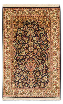 Jedwabny dywan - Kashmir Silk - 94 x 60 cm - ciemnoniebieski