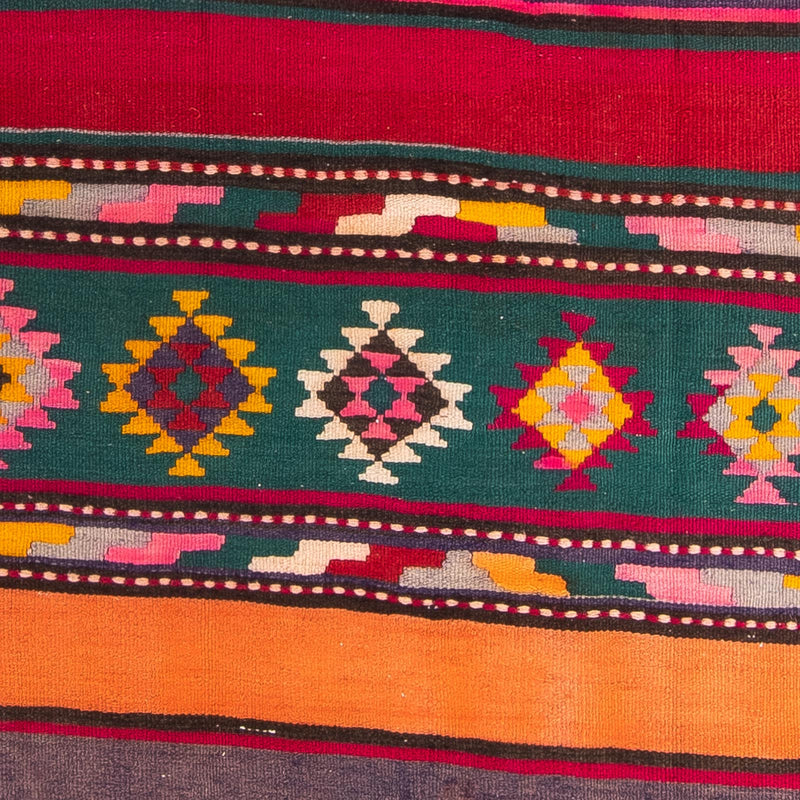 Biegacz Dywan Kelim - Stary - 365 x 130 cm - wielokolorowy