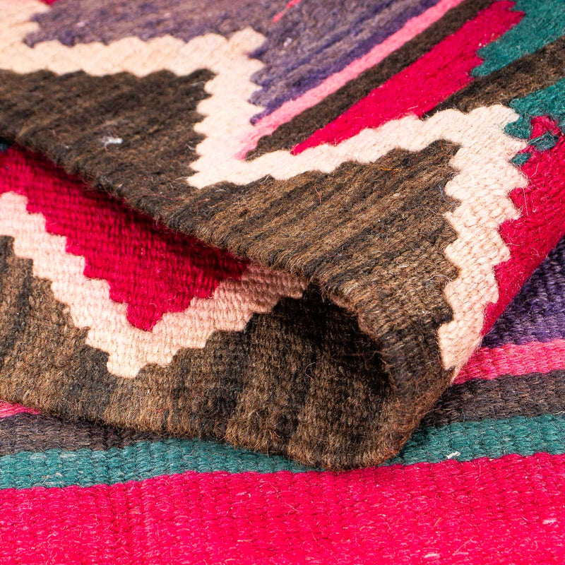 Biegacz Dywan Kelim - Stary - 365 x 130 cm - wielokolorowy