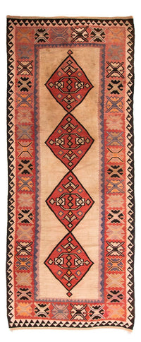 Biegacz Dywan Kelim - Stary - 360 x 155 cm - wielokolorowy
