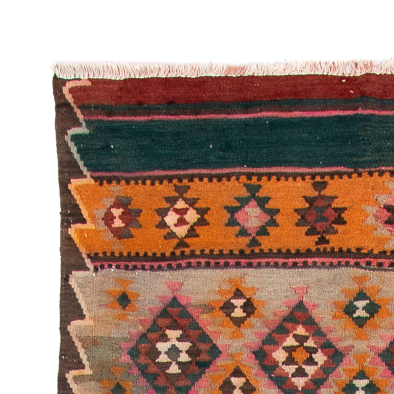 Biegacz Dywan Kelim - Stary - 370 x 145 cm - wielokolorowy