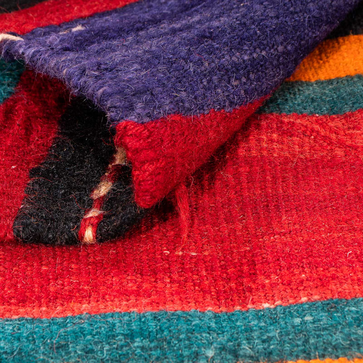 Dywan Kelim - Stary - 170 x 165 cm - wielokolorowy