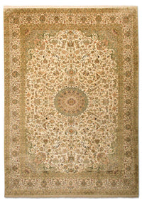 Jedwabny dywan - Kashmir Silk - 314 x 213 cm - beżowy