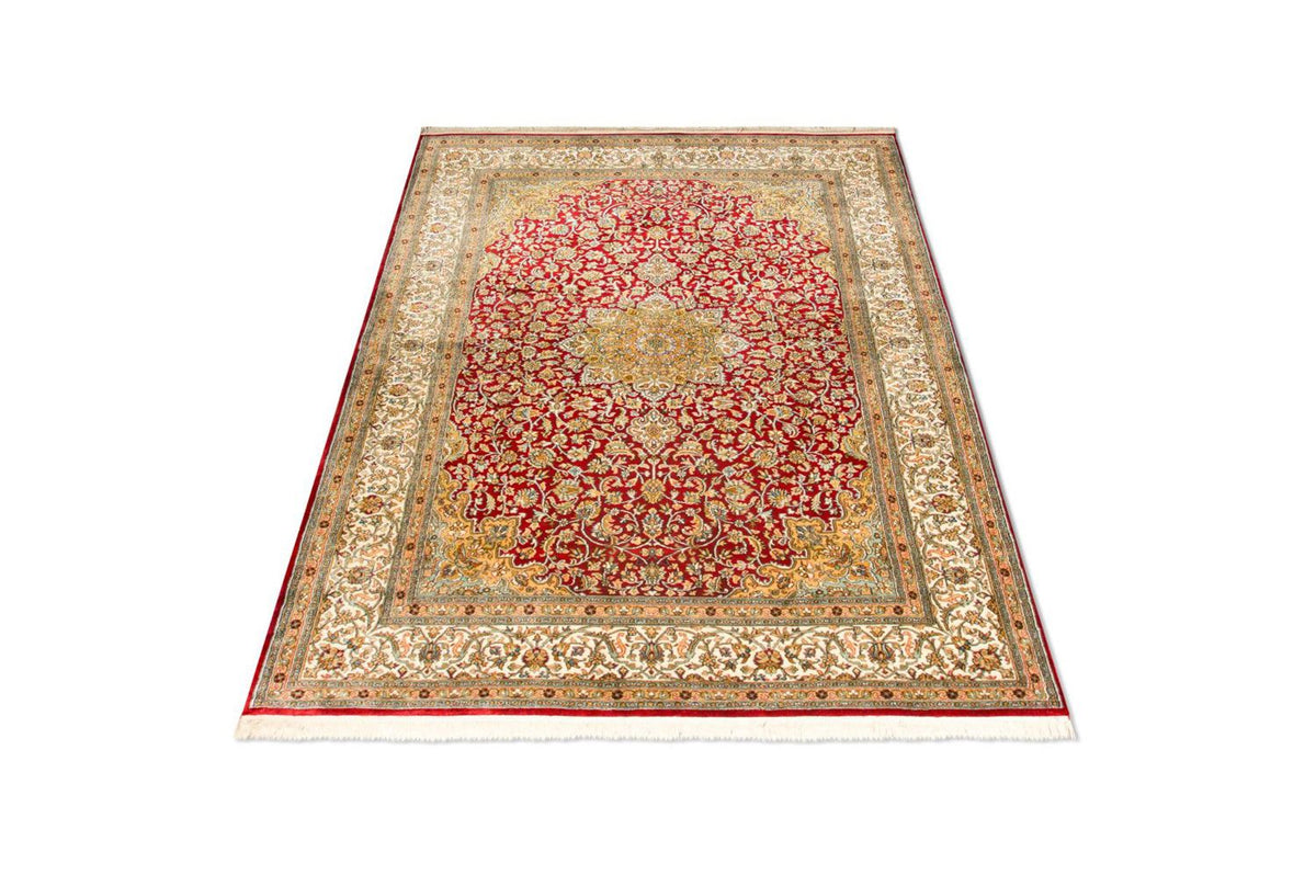 Jedwabny dywan - Kashmir Silk - 216 x 153 cm - czerwony