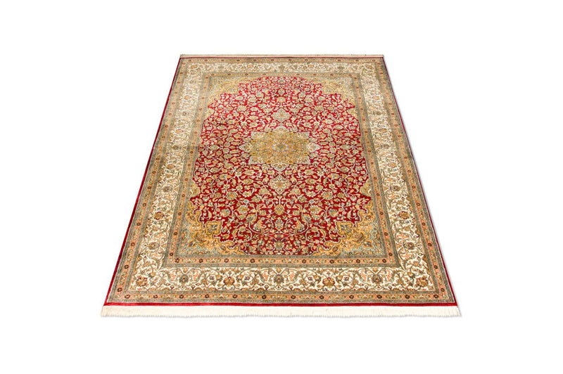 Jedwabny dywan - Kashmir Silk - 216 x 153 cm - czerwony