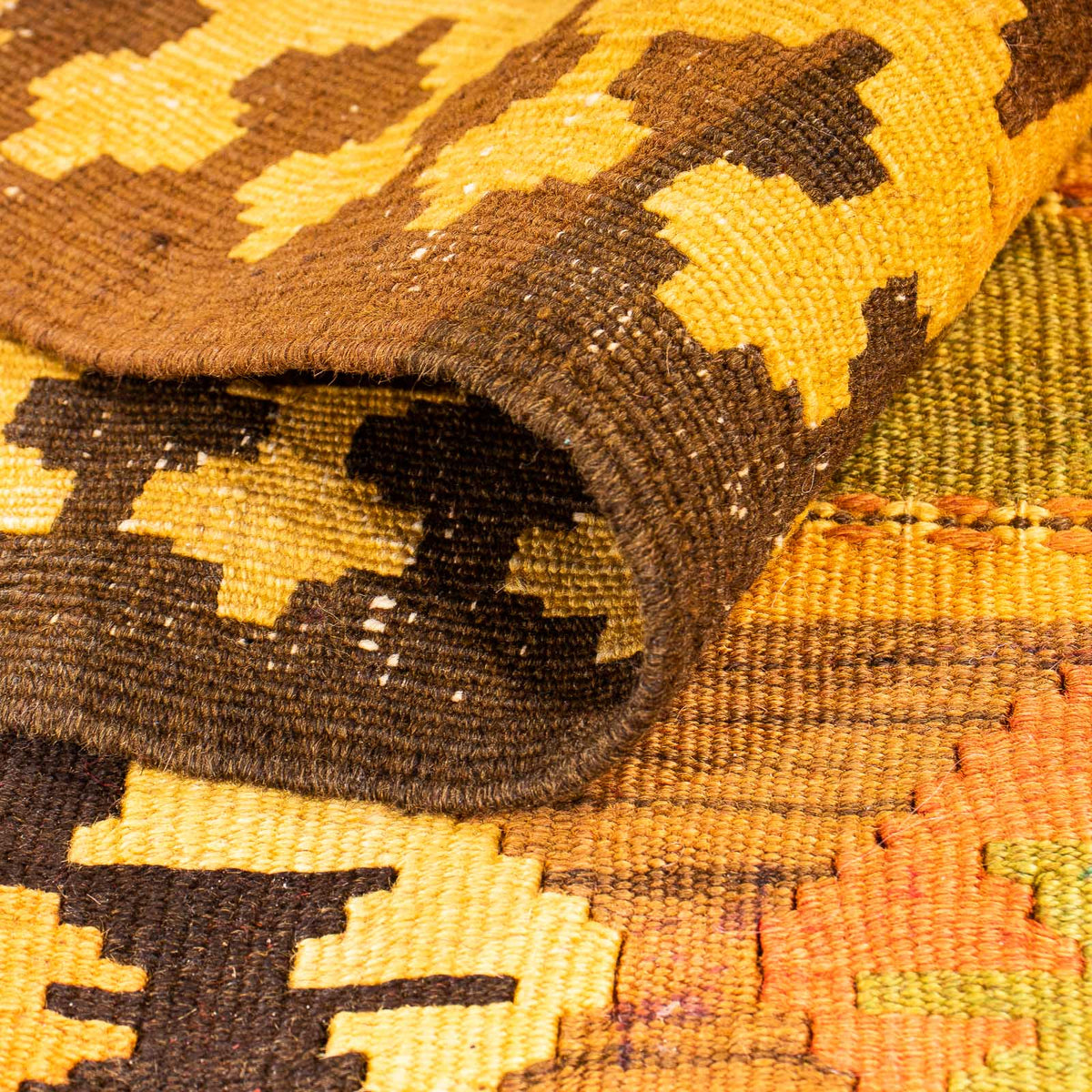 Biegacz Dywan Kelim - Stary - 355 x 160 cm - wielokolorowy