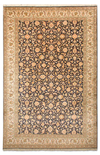 Jedwabny dywan - Kashmir Silk - 285 x 183 cm - ciemnoniebieski