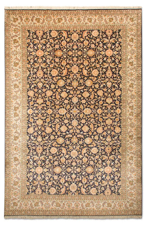 Jedwabny dywan - Kashmir Silk - 285 x 183 cm - ciemnoniebieski