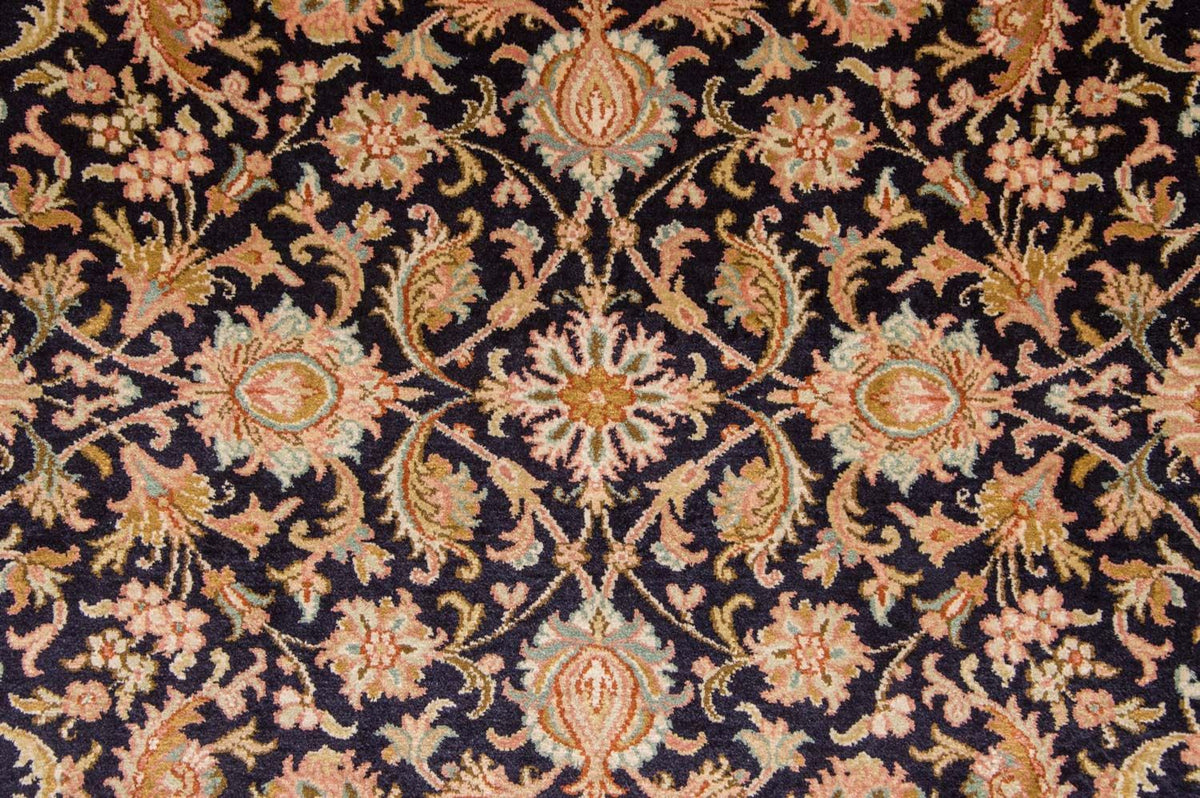 Jedwabny dywan - Kashmir Silk - 285 x 183 cm - ciemnoniebieski
